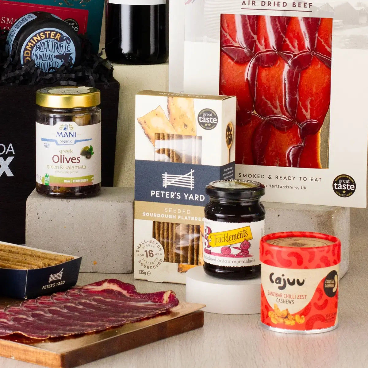 Red Wine, Cheese, and Charcuterie Gift Hamper