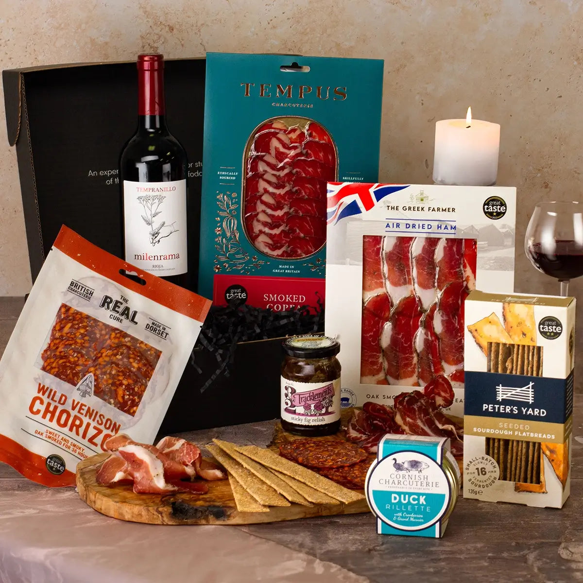 Deluxe Red Wine and Charcuterie Gift Hamper