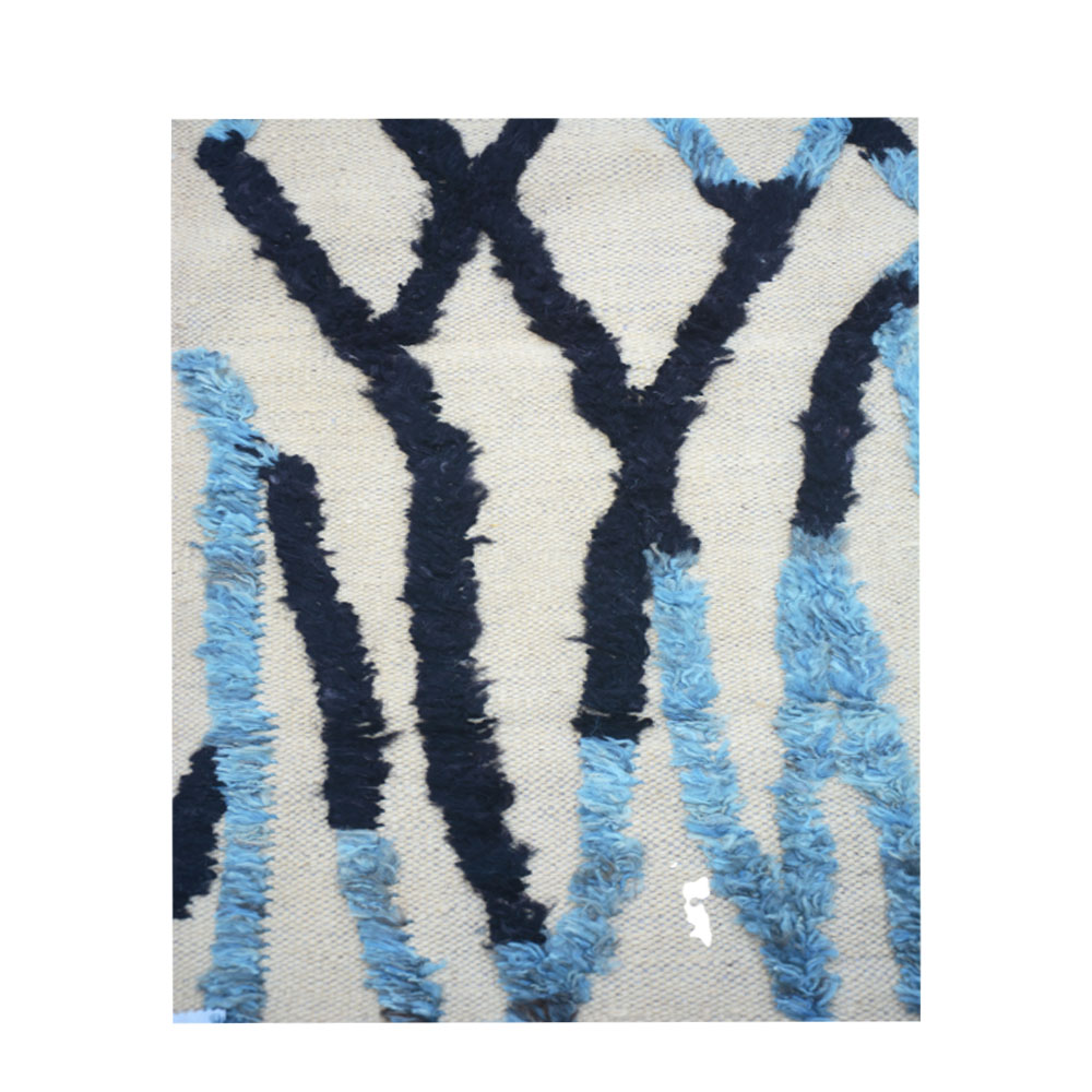 IKAT Malayta Casper Kilim Rug - Handwoven, Colorful, and Attractive Blue Rug - Sudd