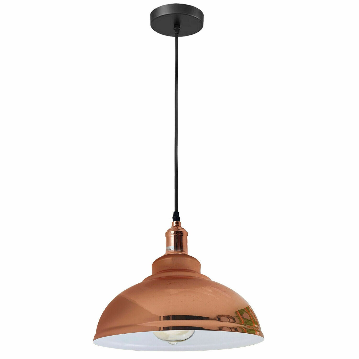 Rose Gold Pendant Lamp - Vintage Style Metal Wire Ceiling Light - Sudd