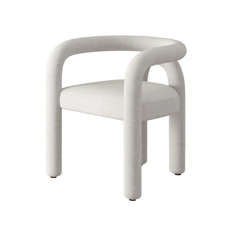 Rounded Noodle Chair- Cashmere Fabric - Sudd beige white