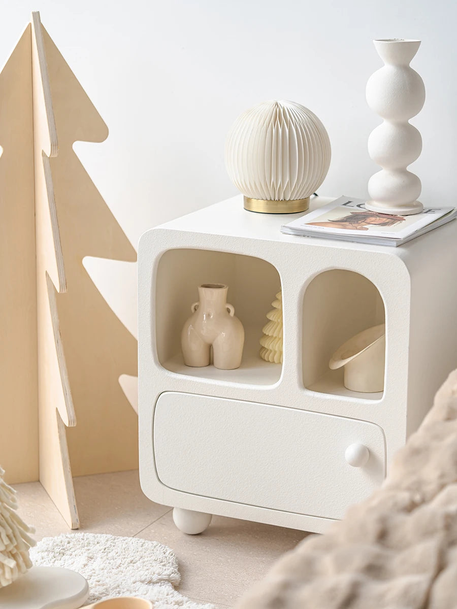 Nordic Bedside Table With Storage - Sudd