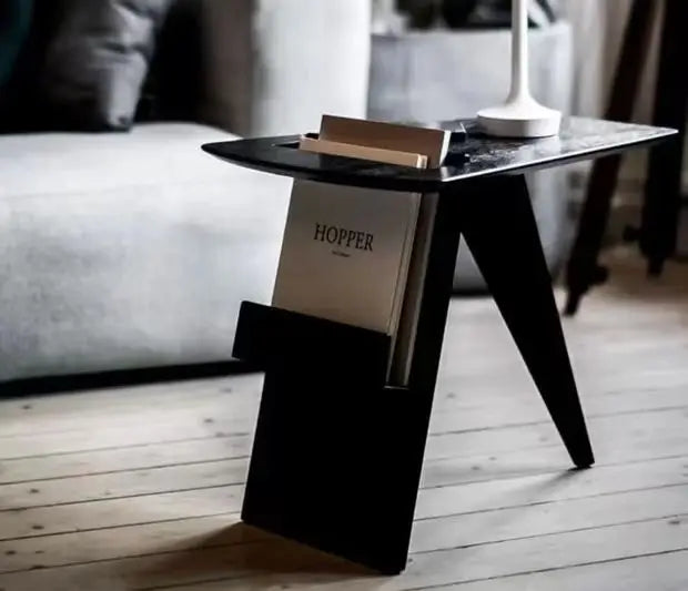 Black Nordic Book Displaying Side Table - Sudd