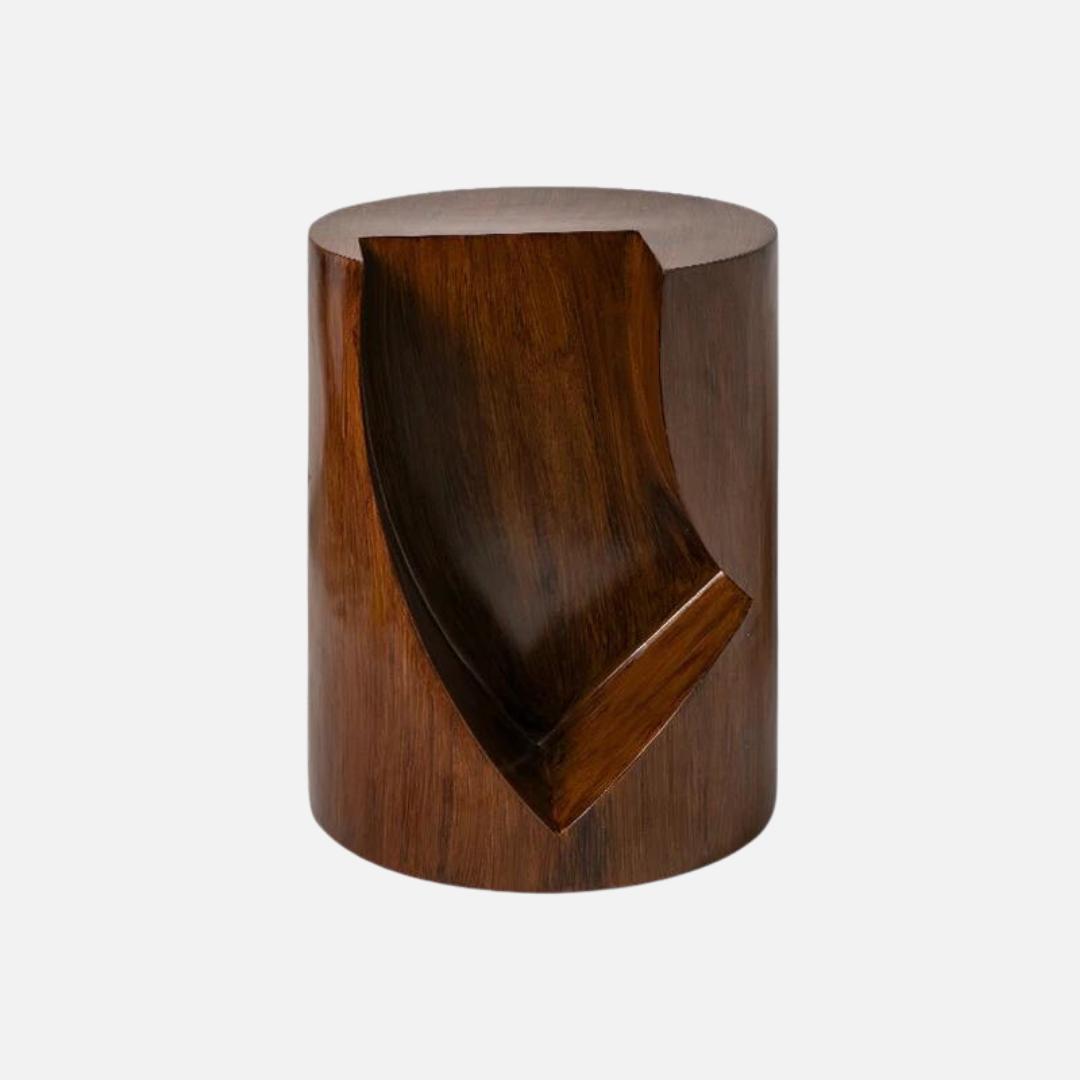 Walnut Resin Book Groove Side Table - Sudd