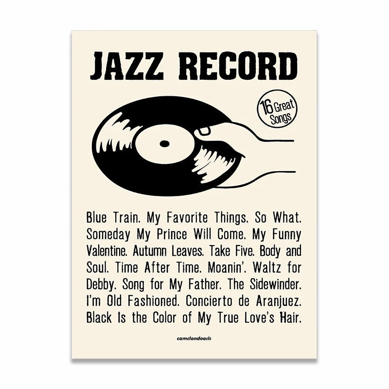 16 Great Jazz Records Print - Sudd