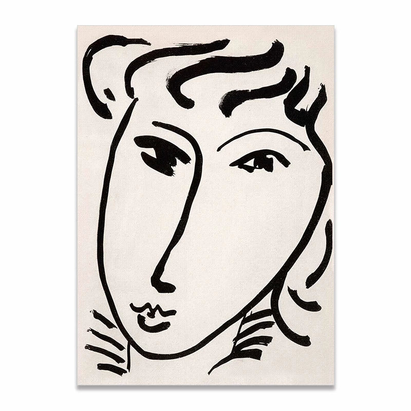 Abstract Line Face Sketch Print - Sudd