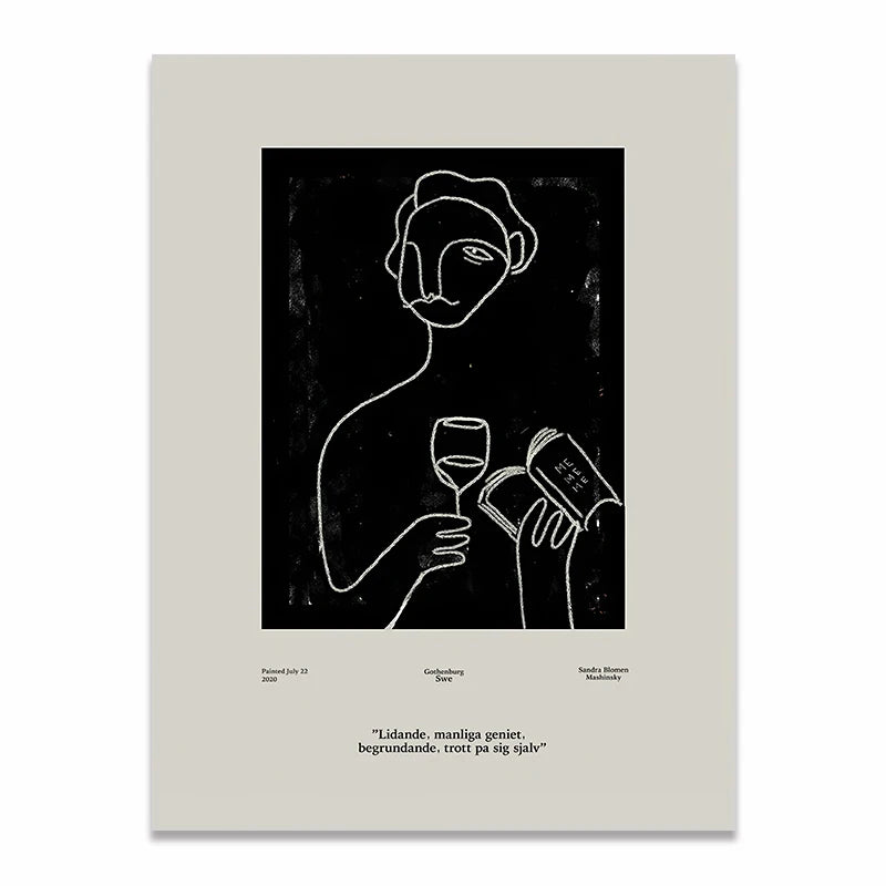 Abstract "Wine & Line" Print - Sudd