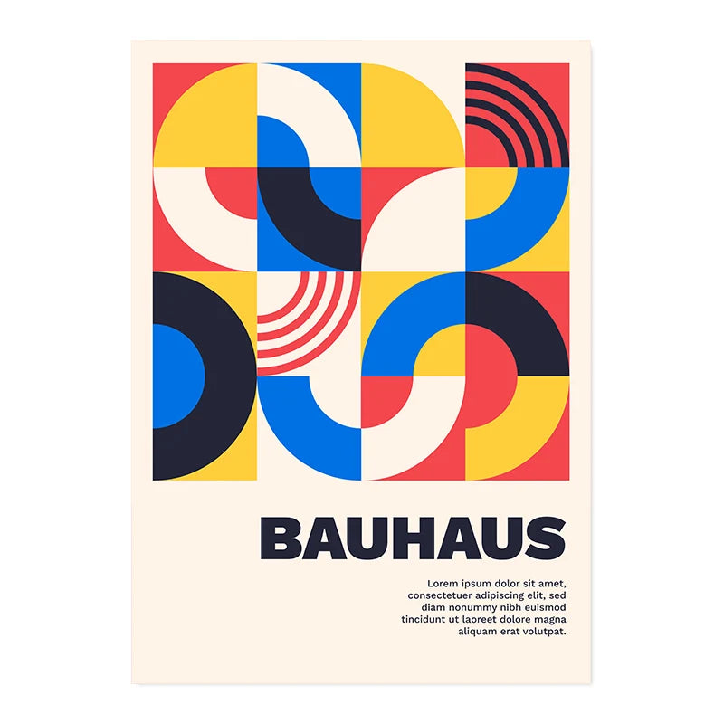 Bauhaus Colourful Latin Print - Sudd