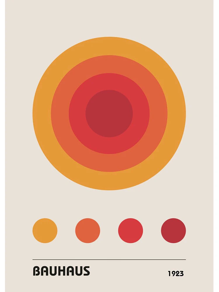 Bauhaus Orange To Red Gradient Print - Sudd