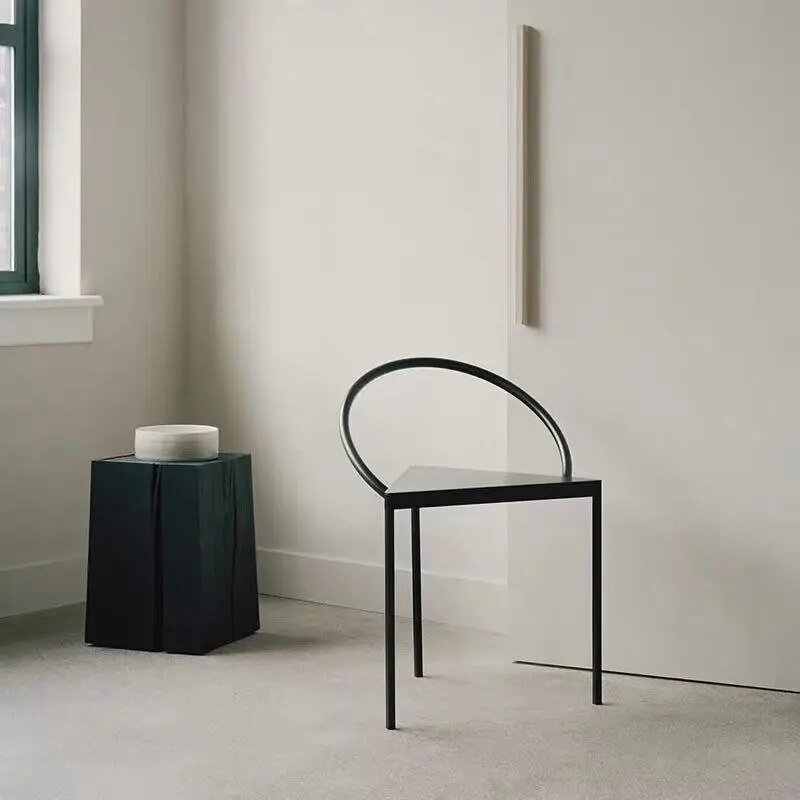 Black Steel Minimalist Dining Chair - Sudd