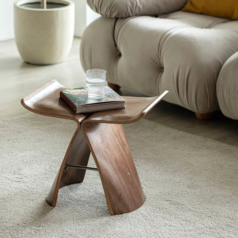 Danish Butterfly Side Table - Dark Oak Effect - Sudd